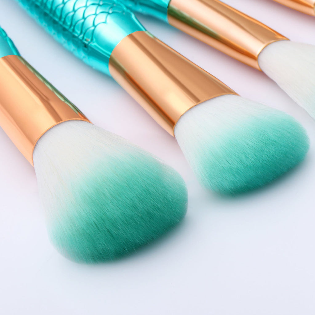 Gradient-Galvanisierter Meerjungfrauen-Make-up-Pinsel Make-up-Tool-Set