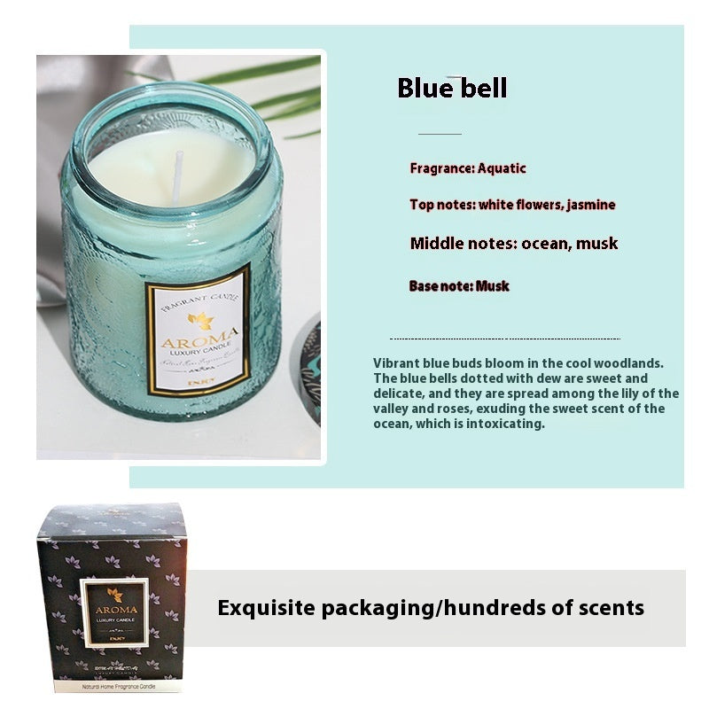 Große Aromatherapie-Kerze aus Glas mit Kreativrelief
