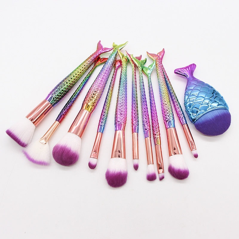 10 Meerjungfrauen Make-up Pinsel Set Schönheitswerkzeuge Bestseller Make-up Pinsel Kombination