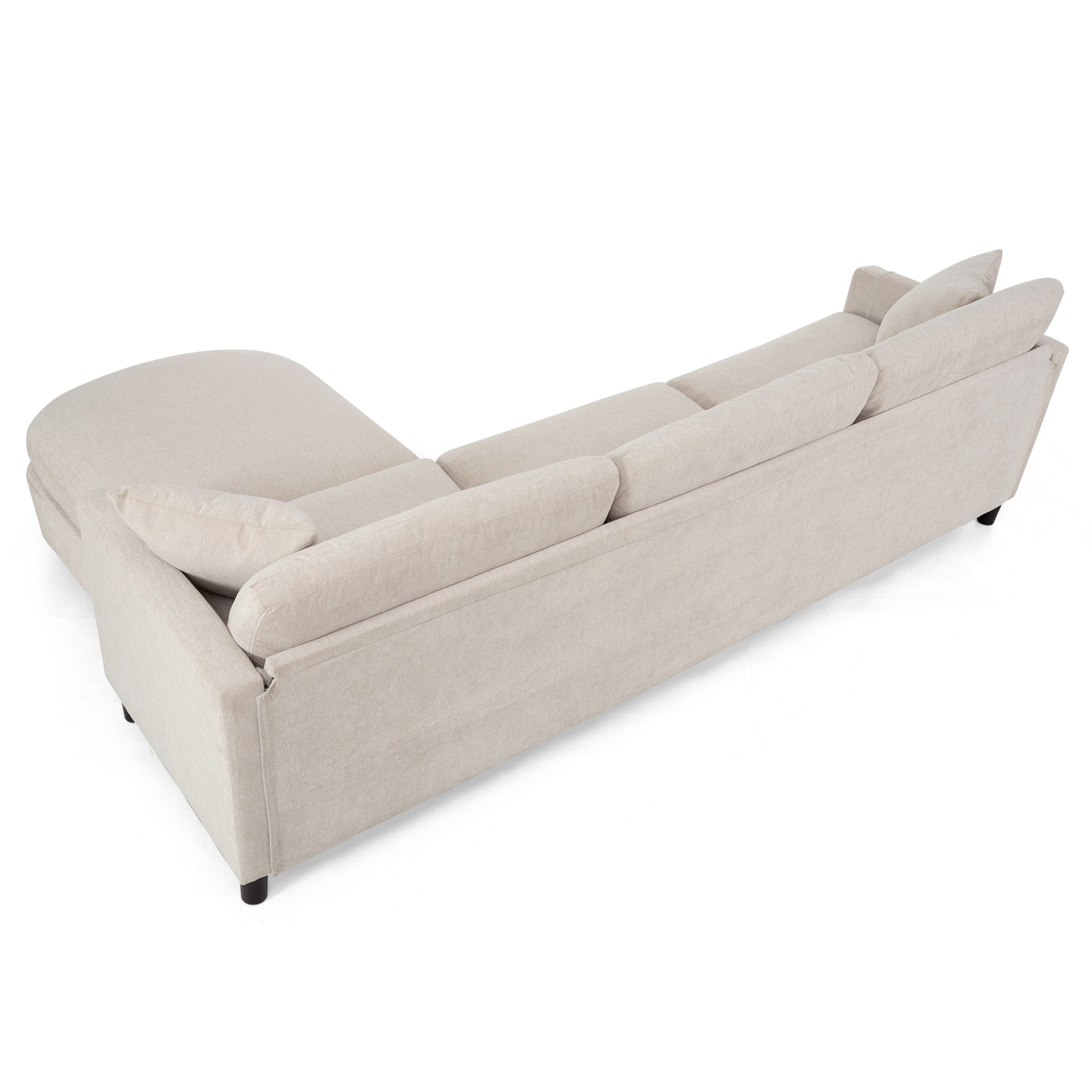 107.87'Sectional Sofa Couch With 1 Ottoman,Seat Cushion and Back Cushion Removable