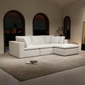 108.3*68.9"Modular sectional sofa seat,Upholstered compressed couch for living room,Bedroom,Apartment,No assembly required,4PC free combination,Plush corduroy fabric,WHITE
