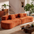 108.6-inch curved combination sofa with a modern cloud pattern design, made without a frame using compression technology, comes with two pillows and is ideal for living rooms or offices.