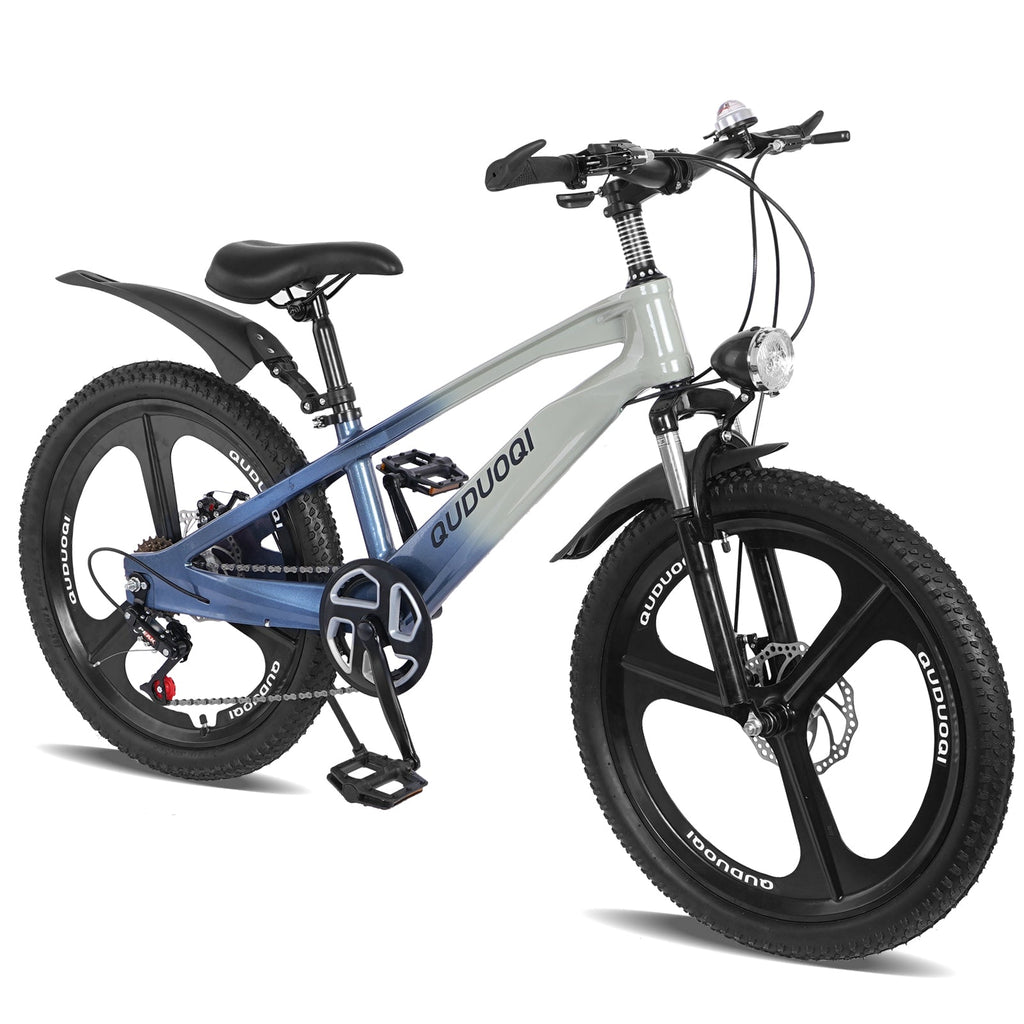 FKZNPJ 20 Inch Kids Mountain Bike, 7-Speed Youth Bicycle with Magnesium Alloy Frame & One-Piece Wheels, Lightweight Kids Bike for Boys and Girls Ages 8–12