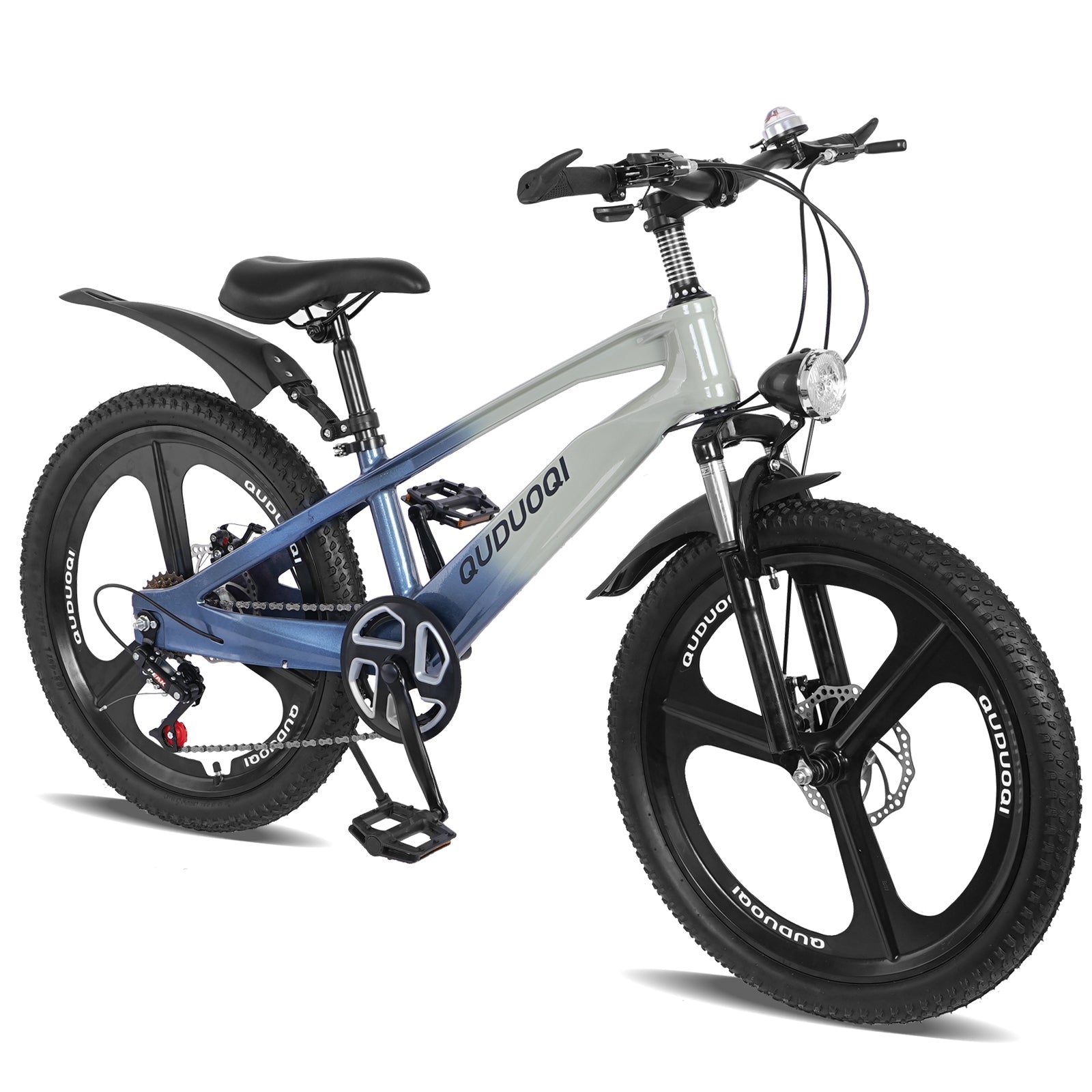 FKZNPJ 20 Inch Kids Mountain Bike, 7-Speed Youth Bicycle with Magnesium Alloy Frame & One-Piece Wheels, Lightweight Kids Bike for Boys and Girls Ages 8–12
