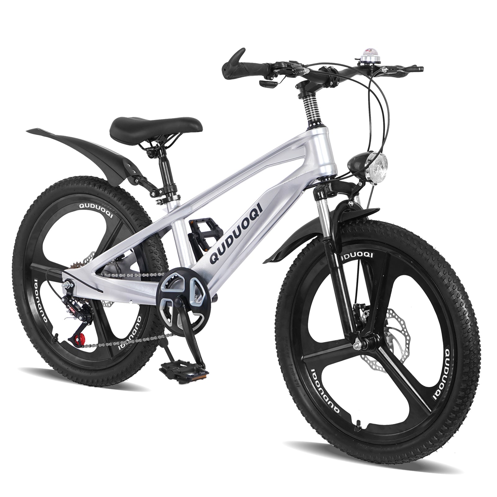 FKZNPJ 20 Inch Kids Mountain Bike, 7-Speed Youth Bicycle with Magnesium Alloy Frame & One-Piece Wheels, Lightweight Kids Bike for Boys and Girls Ages 8–12
