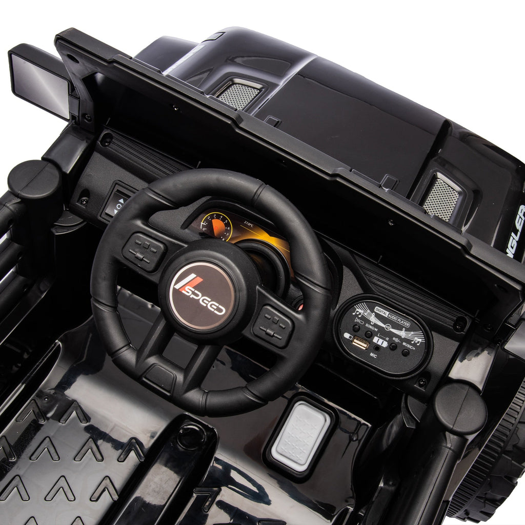 12V Kids Ride On Electric Car W/Parents Control,Dual drive, Four-wheel Suspension,With music,Bluetooth,MP3,USB,with headlights, steering wheel quick release,Slow start for Kids Aged 2-4.