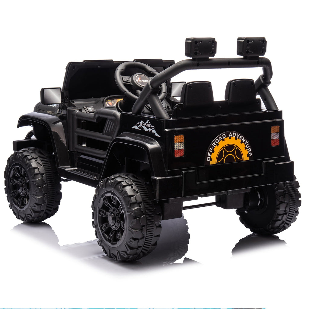 12V Kids Ride On Electric Car W/Parents Control,Dual drive, Four-wheel Suspension,With music,Bluetooth,MP3,USB,with headlights, steering wheel quick release,Slow start for Kids Aged 2-4.