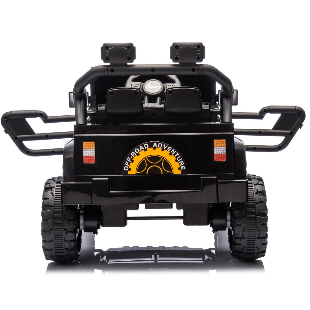 12V Kids Ride On Electric Car W/Parents Control,Dual drive, Four-wheel Suspension,With music,Bluetooth,MP3,USB,with headlights, steering wheel quick release,Slow start for Kids Aged 2-4.