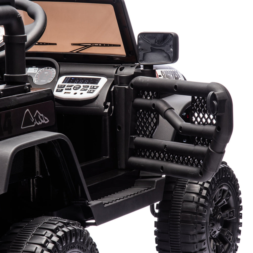 24V Kids Ride On Car W/Parents Remote Control,400W Motor,Four Wheel Suspension,Adjustable speed,USB,MP3,Music,Bluetooth,Large display screen,Power Display,Portable handle,Safety Belt for Kids Aged 3+.