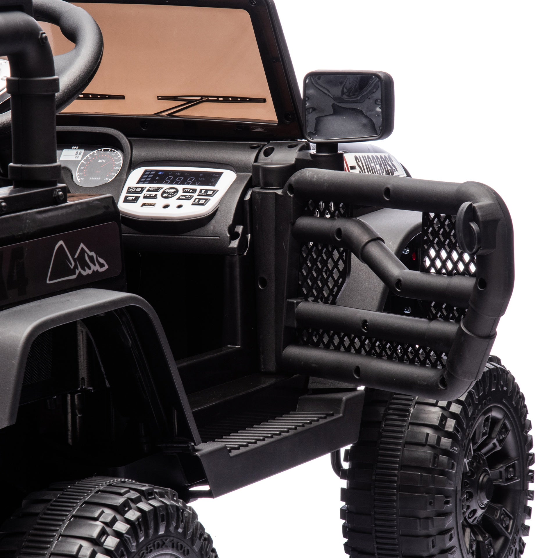 24V Kids Ride On Car W/Parents Remote Control,400W Motor,Four Wheel Suspension,Adjustable speed,USB,MP3,Music,Bluetooth,Large display screen,Power Display,Portable handle,Safety Belt for Kids Aged 3+.