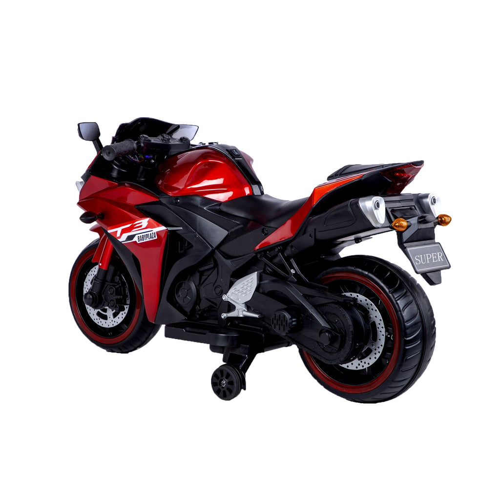 Kids Motorcycle 12 V Motorcycle For Kids 3-8 Years Boys Girls,Kids Motorcycle Ride On Toy With Training  Wheels/Manual Throttle/ Drive By Hand /Lighting  Wheels