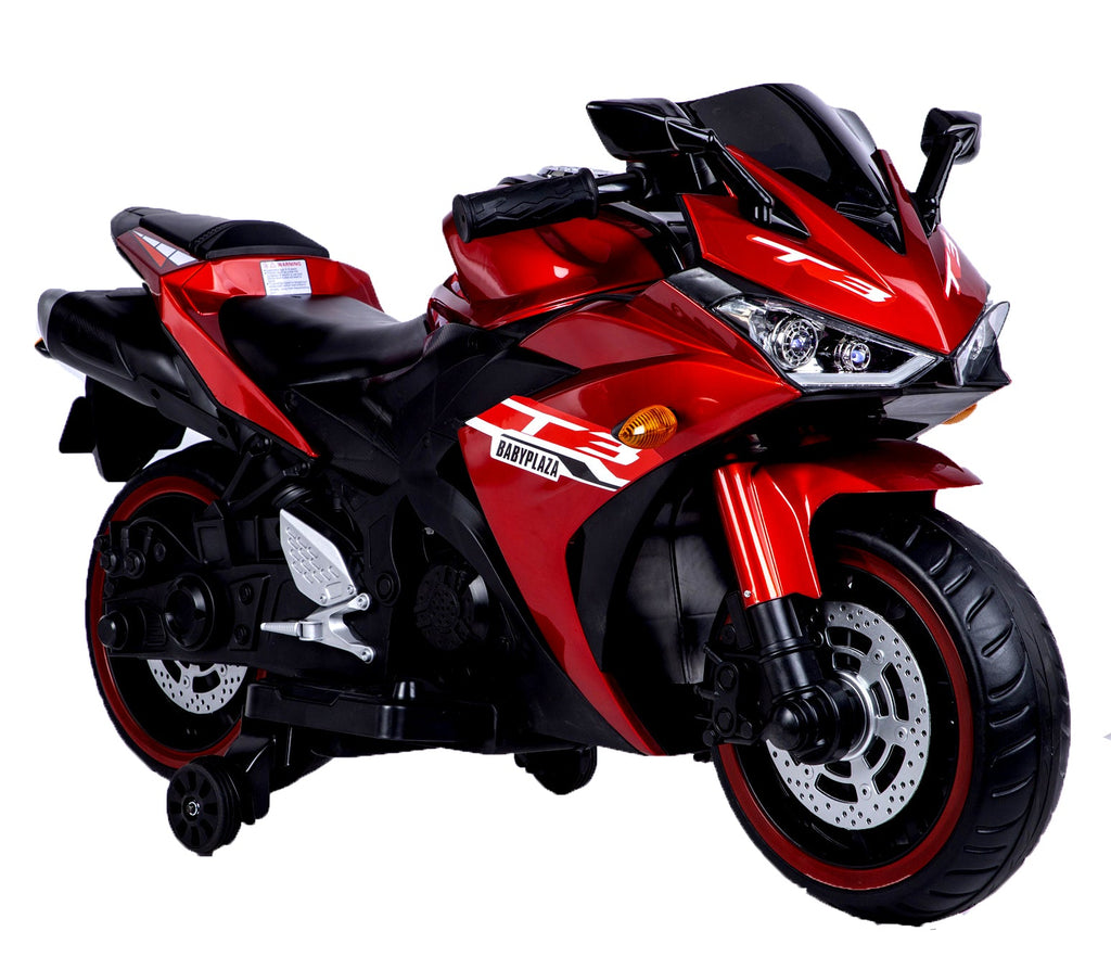 Kids Motorcycle 12 V Motorcycle For Kids 3-8 Years Boys Girls,Kids Motorcycle Ride On Toy With Training  Wheels/Manual Throttle/ Drive By Hand /Lighting  Wheels