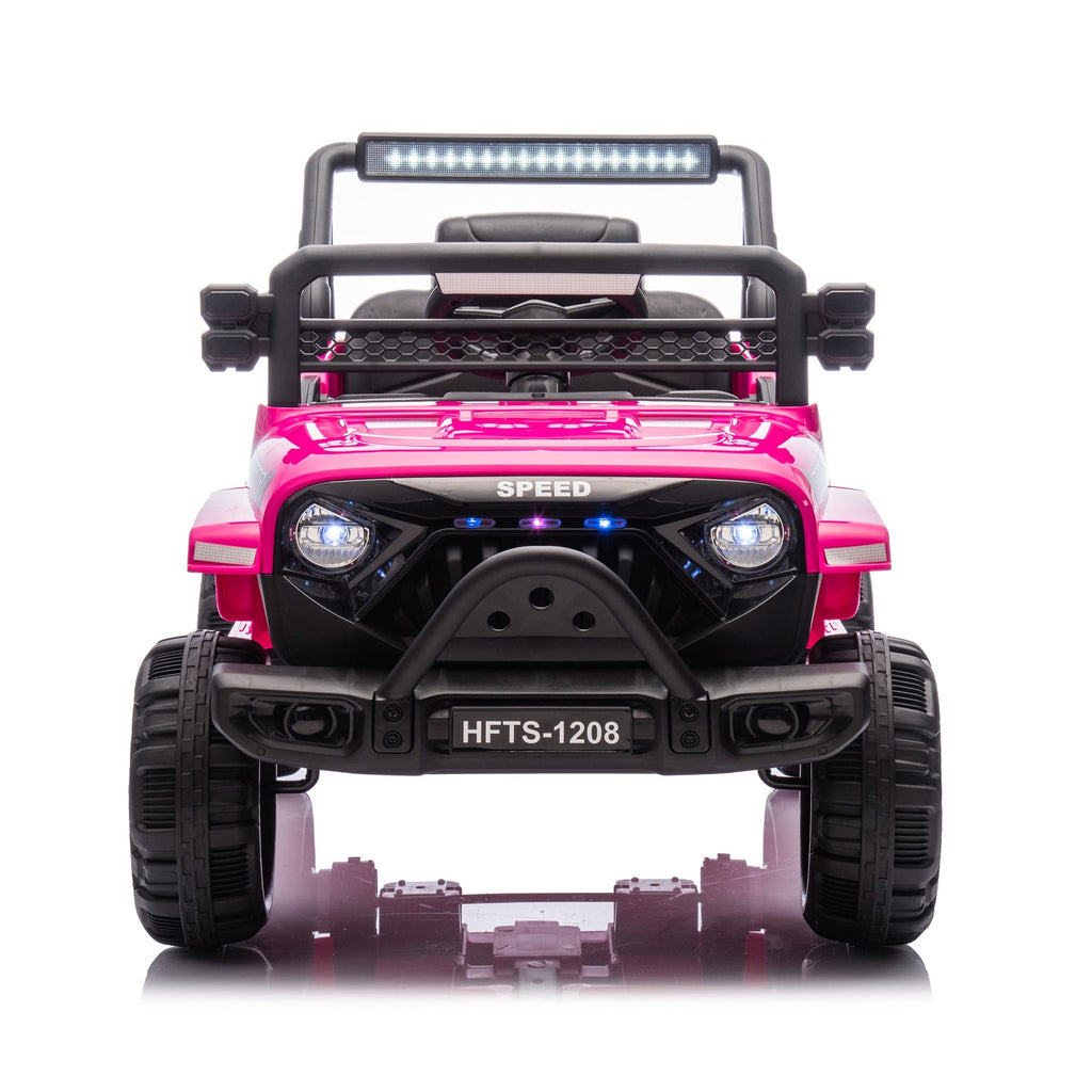 12V Kids Ride On Electric Truck Car W/Parents Control,2WD,Four-wheel suspension,Early education function,Adjustable volume,USB,MP3,Bluetooth,Microphone jack,Power display,LED lights For kids aged 1-4.