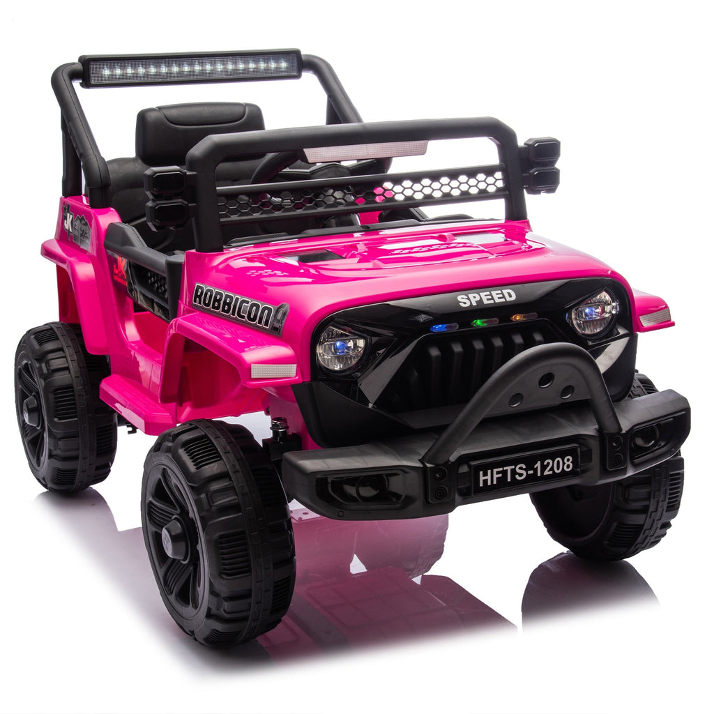 12V Kids Ride On Electric Truck Car W/Parents Control,2WD,Four-wheel suspension,Early education function,Adjustable volume,USB,MP3,Bluetooth,Microphone jack,Power display,LED lights For kids aged 1-4.