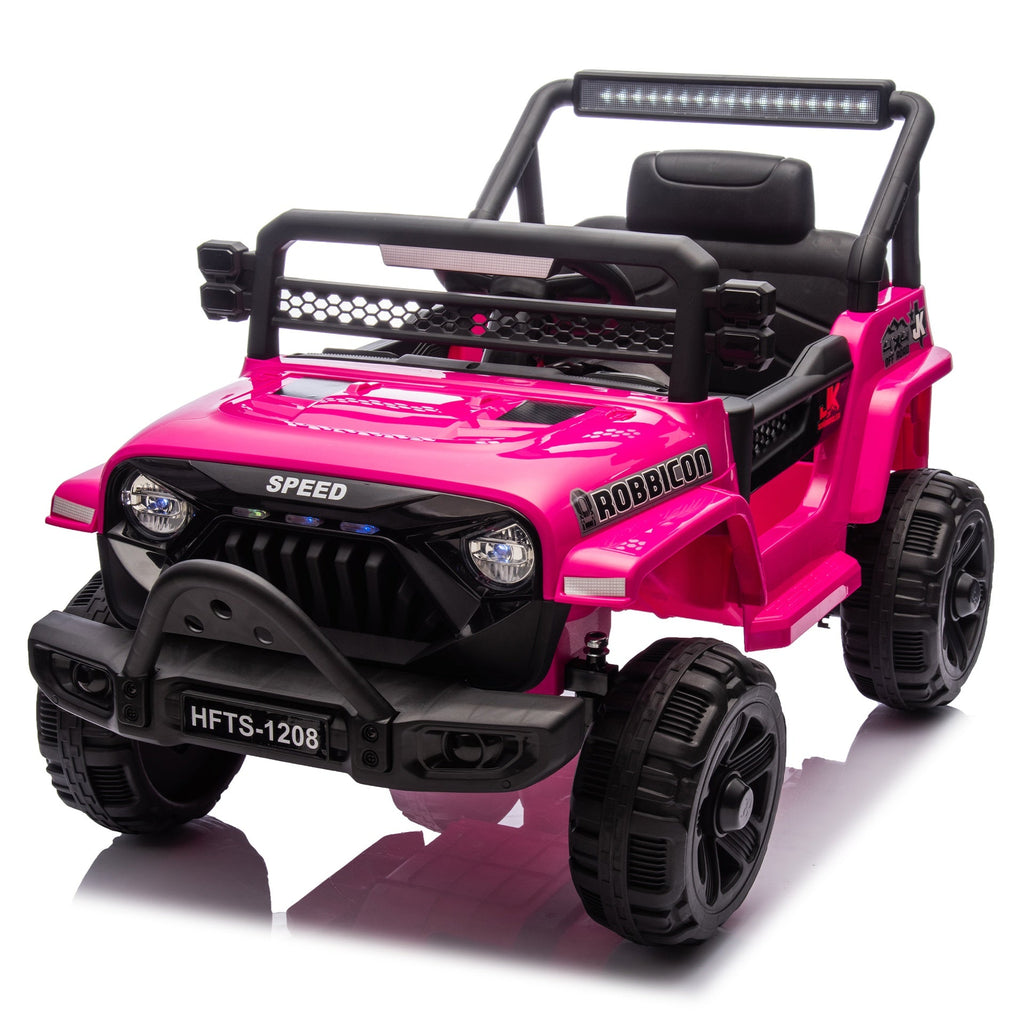 12V Kids Ride On Electric Truck Car W/Parents Control,2WD,Four-wheel suspension,Early education function,Adjustable volume,USB,MP3,Bluetooth,Microphone jack,Power display,LED lights For kids aged 1-4.