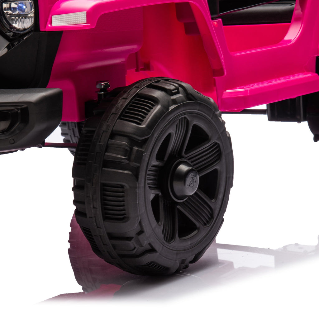 12V Kids Ride On Electric Truck Car W/Parents Control,2WD,Four-wheel suspension,Early education function,Adjustable volume,USB,MP3,Bluetooth,Microphone jack,Power display,LED lights For kids aged 1-4.