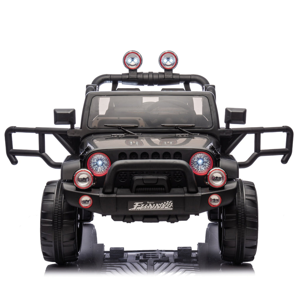 24V Kids Ride On Electric Car W/Parents Control,Seat width 20in,2WD,Rear suspension,Trunk storage,Portable pull rod,Light&Searchlight,Bluetooth,USB,Provide a speed of 2.5-4MPH for Kids Aged 3-8.