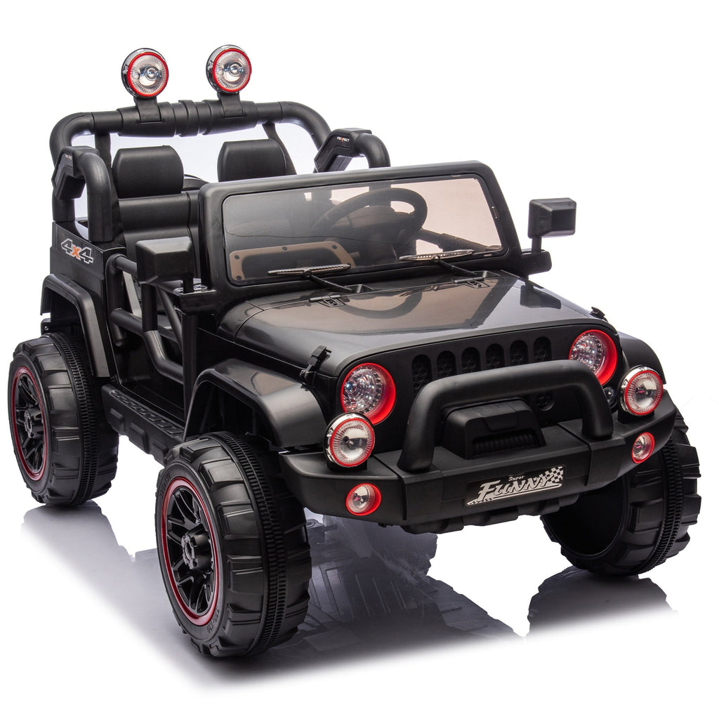 24V Kids Ride On Electric Car W/Parents Control,Seat width 20in,2WD,Rear suspension,Trunk storage,Portable pull rod,Light&Searchlight,Bluetooth,USB,Provide a speed of 2.5-4MPH for Kids Aged 3-8.