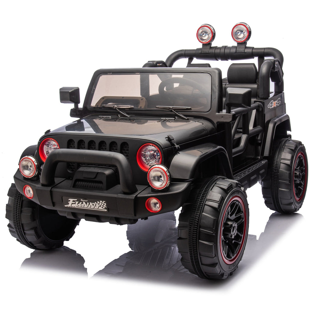 24V Kids Ride On Electric Car W/Parents Control,Seat width 20in,2WD,Rear suspension,Trunk storage,Portable pull rod,Light&Searchlight,Bluetooth,USB,Provide a speed of 2.5-4MPH for Kids Aged 3-8.