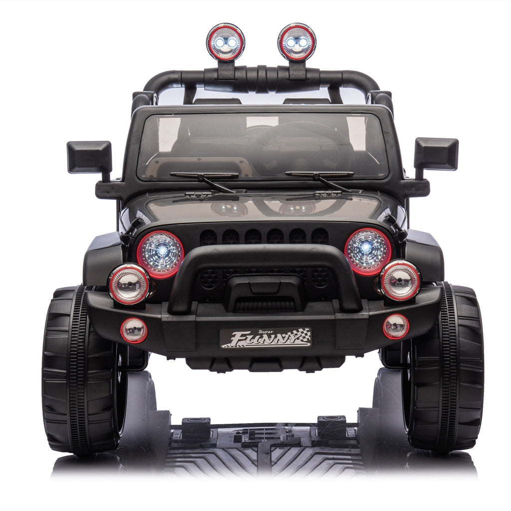 24V Kids Ride On Electric Car W/Parents Control,Seat width 20in,2WD,Rear suspension,Trunk storage,Portable pull rod,Light&Searchlight,Bluetooth,USB,Provide a speed of 2.5-4MPH for Kids Aged 3-8.