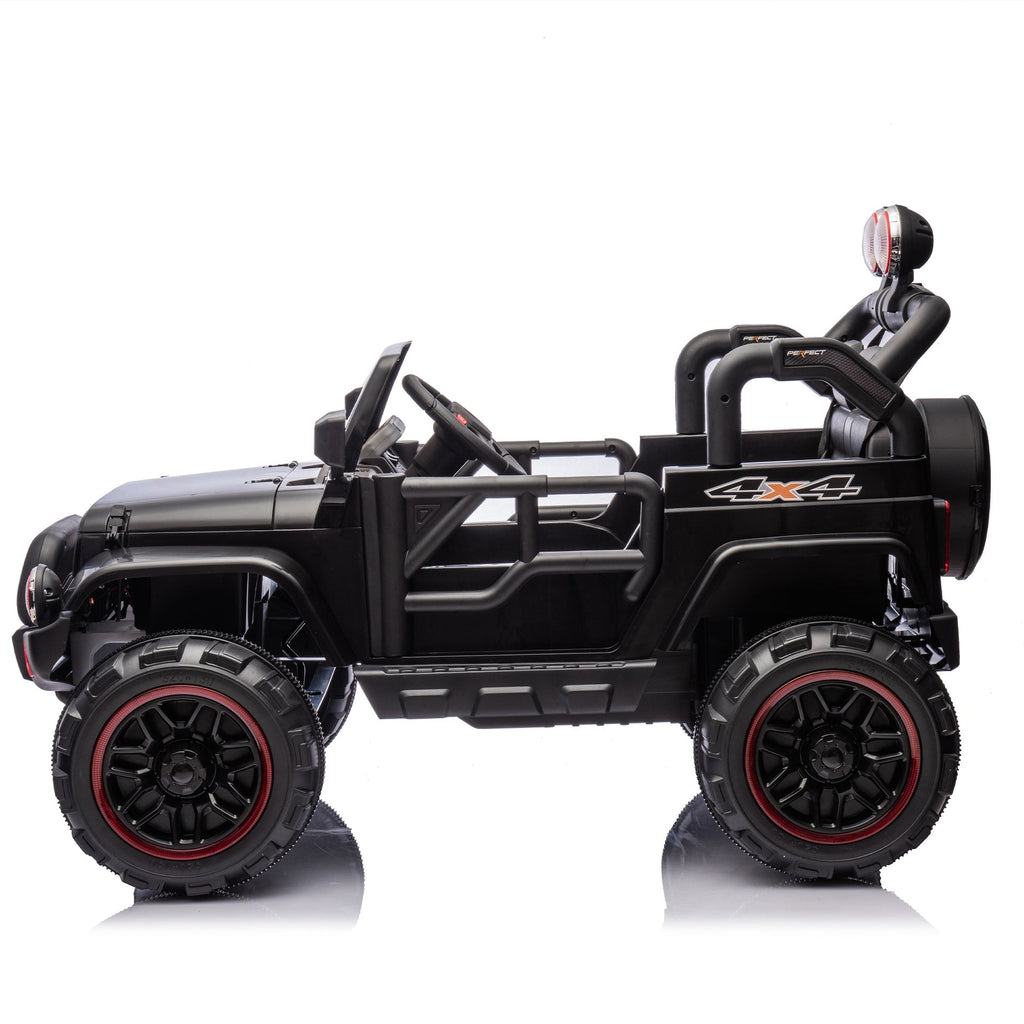 24V Kids Ride On Electric Car W/Parents Control,Seat width 20in,2WD,Rear suspension,Trunk storage,Portable pull rod,Light&Searchlight,Bluetooth,USB,Provide a speed of 2.5-4MPH for Kids Aged 3-8.