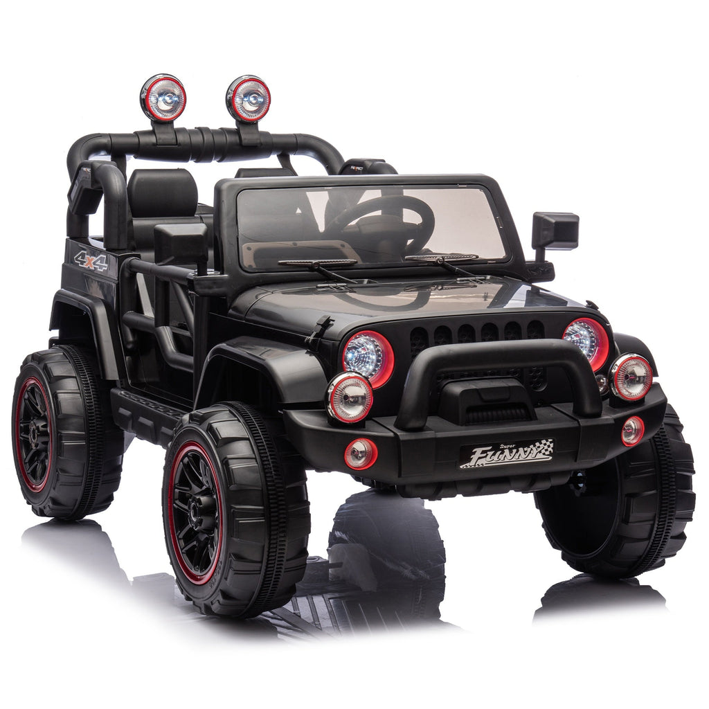 24V Kids Ride On Electric Car W/Parents Control,Seat width 20in,2WD,Rear suspension,Trunk storage,Portable pull rod,Light&Searchlight,Bluetooth,USB,Provide a speed of 2.5-4MPH for Kids Aged 3-8.