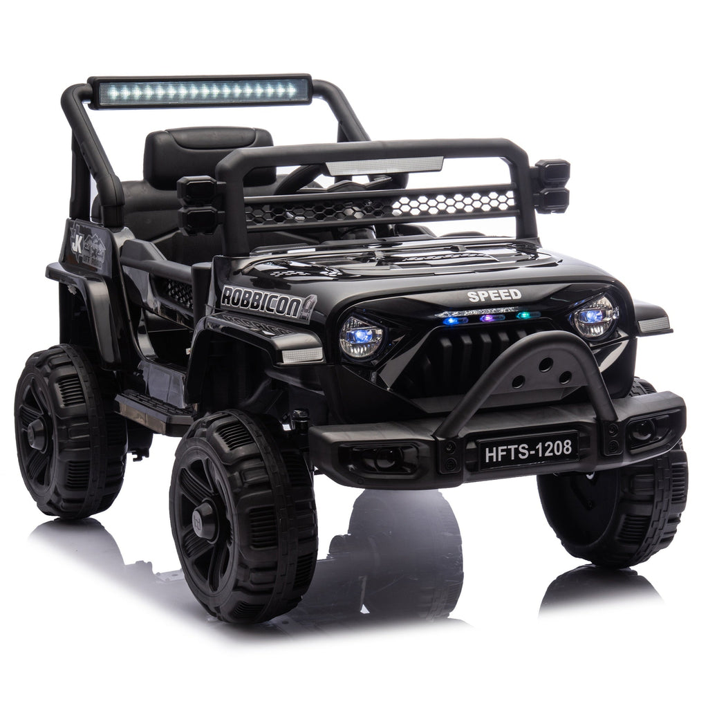 12V Kids Ride On Electric Truck Car W/Parents Control,2WD,Four-wheel suspension,Early education function,Adjustable volume,USB,MP3,Bluetooth,Microphone jack,Power display,LED lights For kids aged 1-4.