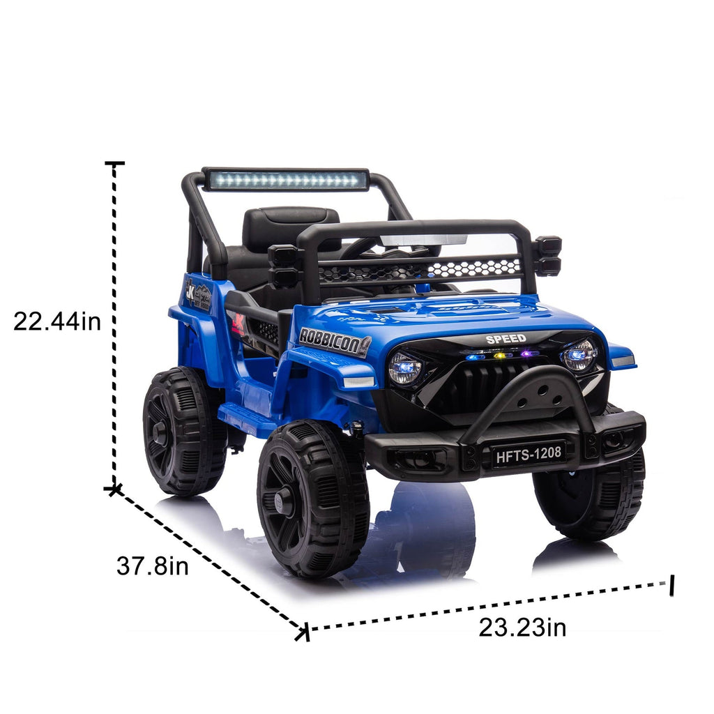 12V Kids Ride On Electric Truck Car W/Parents Control,2WD,Four-wheel suspension,Early education function,Adjustable volume,USB,MP3,Bluetooth,Microphone jack,Power display,LED lights For kids aged 1-4.