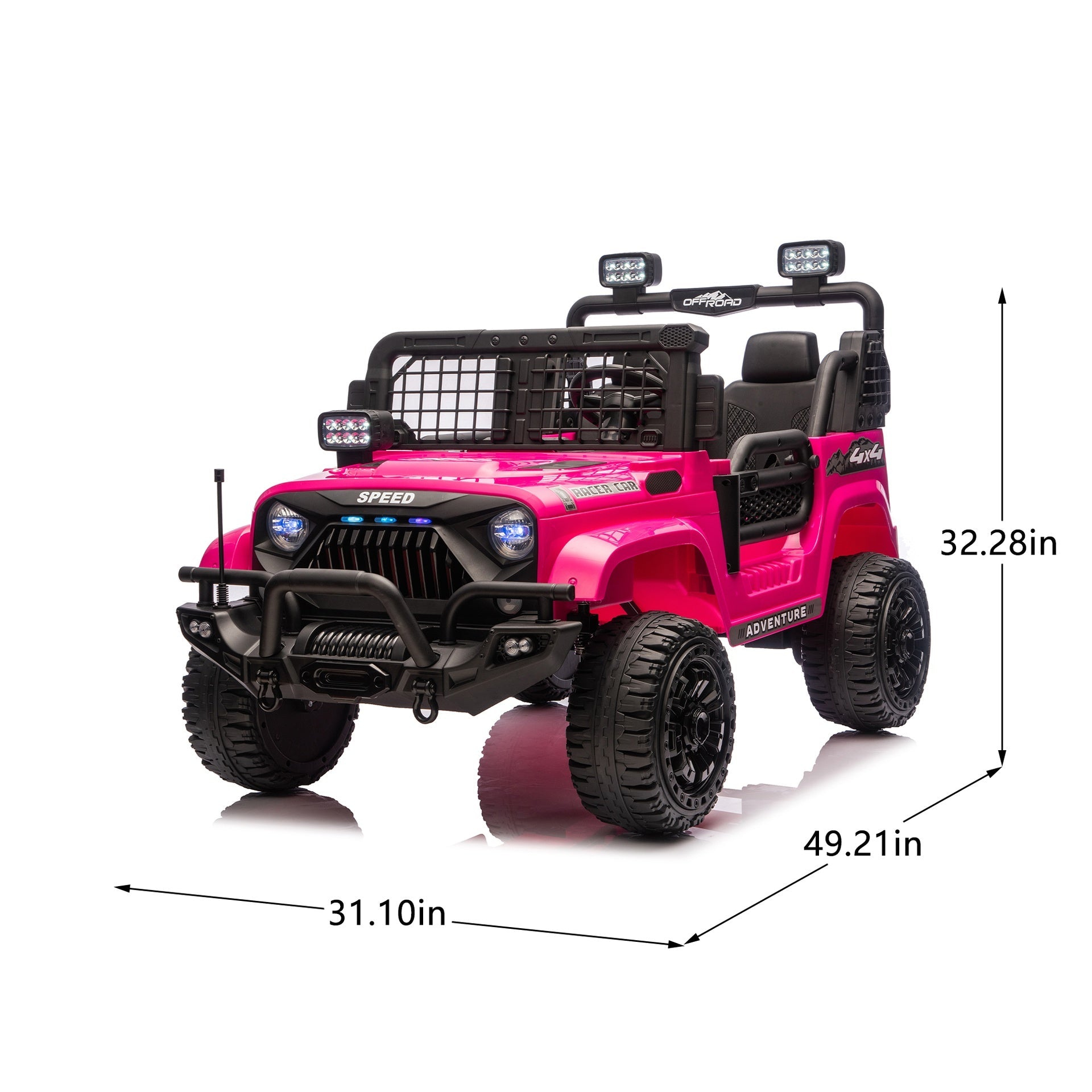24V 100W*2 Two-seater Kids Ride On Car w/ RC - 3 Speed Adjustable,LED Headlights,4-Wheel Shock Absorption,USB/MP3 Charging & Battery Indicator,Bluetooth & music - Electric Toy Car for kids 3-8