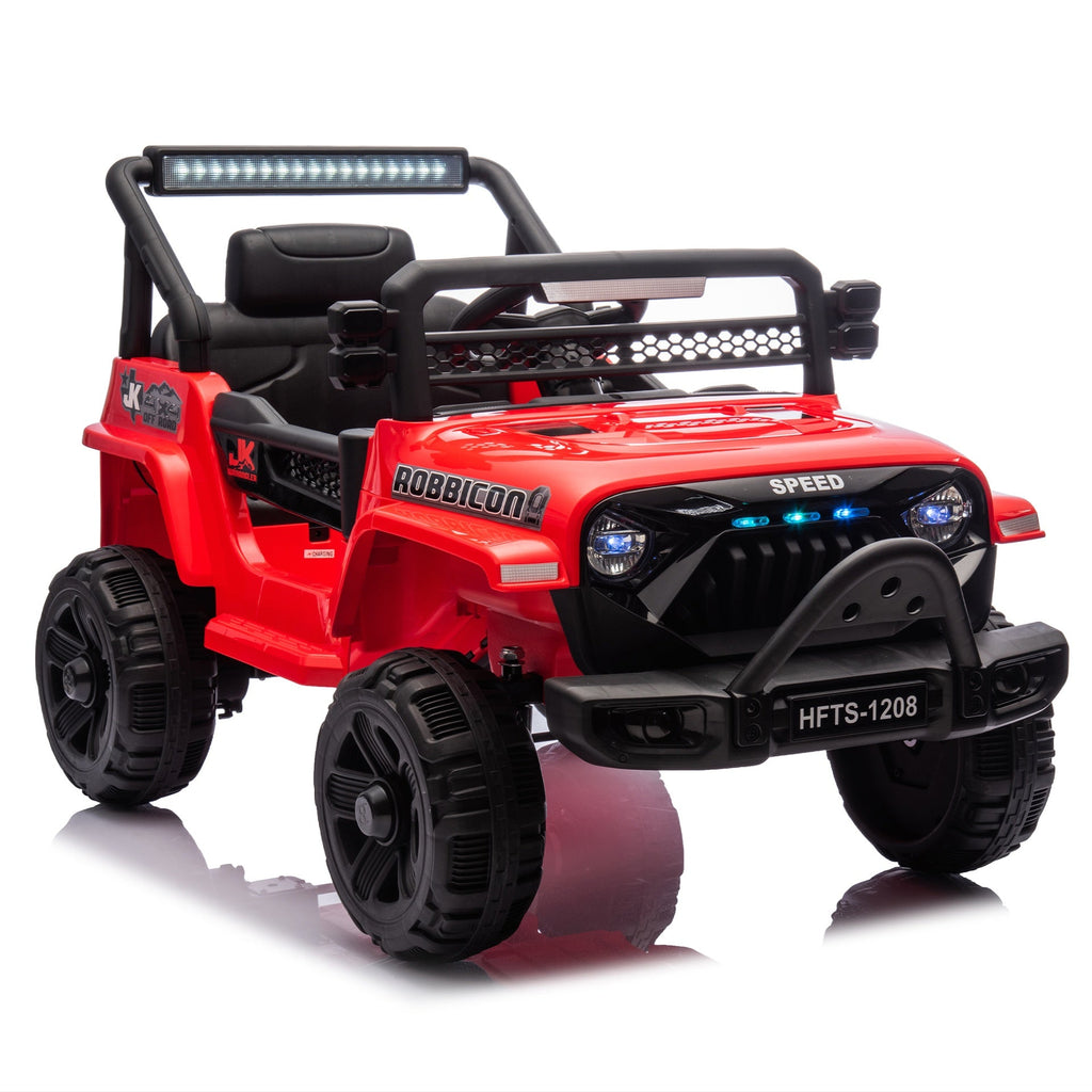 12V Kids Ride On Electric Truck Car W/Parents Control,2WD,Four-wheel suspension,Early education function,Adjustable volume,USB,MP3,Bluetooth,Microphone jack,Power display,LED lights For kids aged 1-4.
