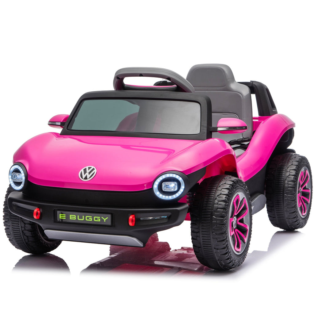 12V Licensed Volkswagen Beetle Kids Ride On Electric Car W/2.4G PC,Cute&Curvy Body,2WD,4-Wheel Suspension,Rear Cargo Storage,Bright Front Headlights,Bluetooth,USB,Music,Speeds 1.5-2.5MPH For kids 3-5