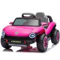 12V Licensed Volkswagen Beetle Kids Ride On Electric Car W/2.4G PC,Cute&Curvy Body,2WD,4-Wheel Suspension,Rear Cargo Storage,Bright Front Headlights,Bluetooth,USB,Music,Speeds 1.5-2.5MPH For kids 3-5