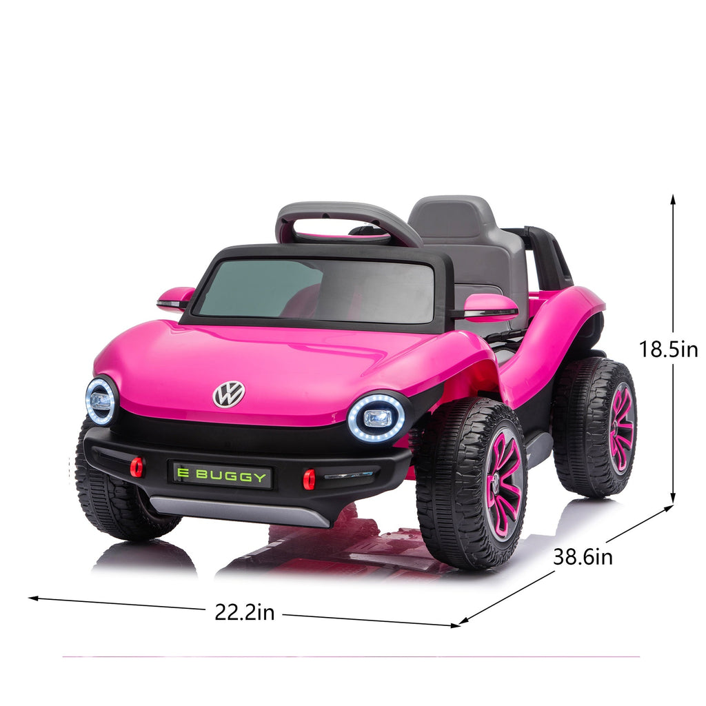 12V Licensed Volkswagen Beetle Kids Ride On Electric Car W/2.4G PC,Cute&Curvy Body,2WD,4-Wheel Suspension,Rear Cargo Storage,Bright Front Headlights,Bluetooth,USB,Music,Speeds 1.5-2.5MPH For kids 3-5