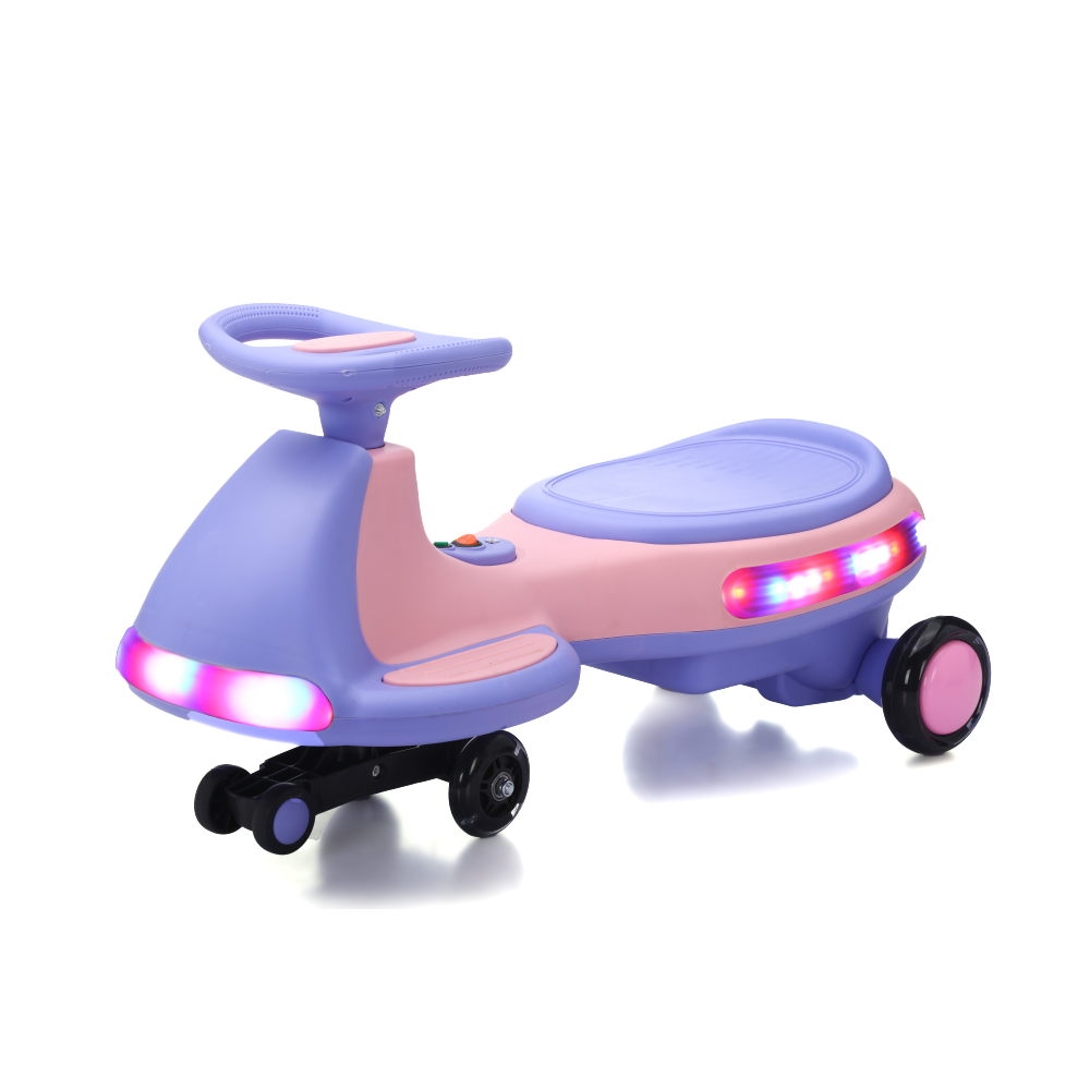 Kids Electric Ride On Car 12V  Electric Wiggle Car , LED Lights , Music,Anti-Rollover for Boys and Girls Ages 3+ Indoor/Outdoor