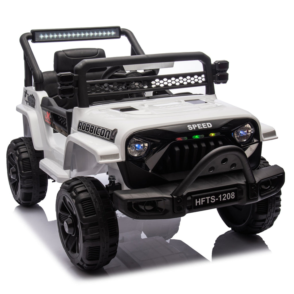 12V Kids Ride On Electric Truck Car W/Parents Control,2WD,Four-wheel suspension,Early education function,Adjustable volume,USB,MP3,Bluetooth,Microphone jack,Power display,LED lights For kids aged 1-4.