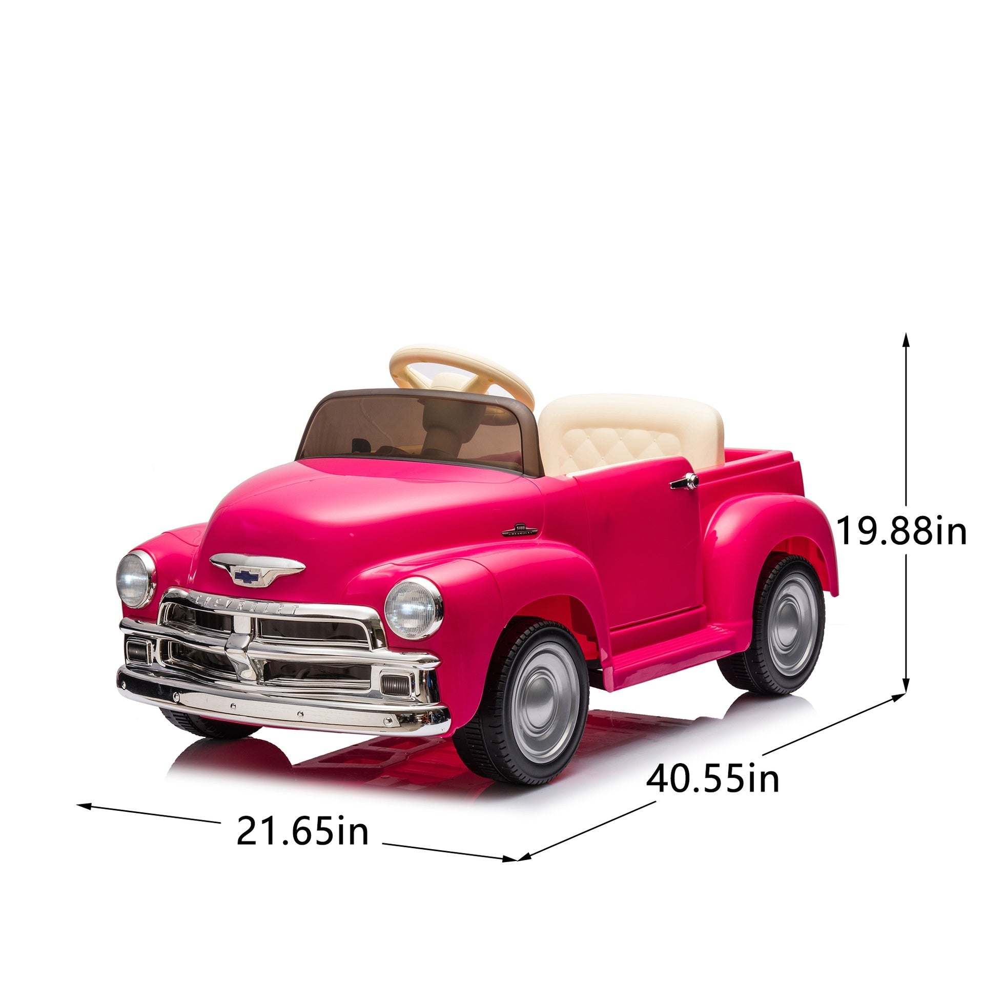 12V Kids Ride On truck car w/parents control, Licensed Chevrolet 3100 pickup,electric car for kid,Vintage modeling,3 speeds,LED Lights,Bluetooth,USB,High-power up to 4.35 km/h,age 3+