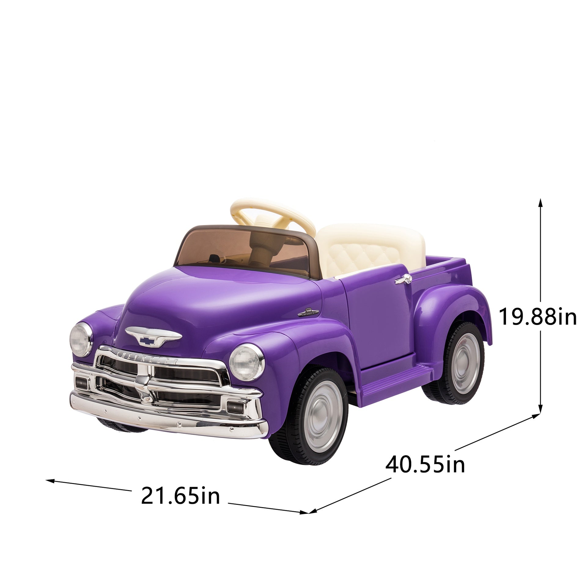 12V Kids Ride On truck car w/parents control, Licensed Chevrolet 3100 pickup,electric car for kid,Vintage modeling,3 speeds,LED Lights,Bluetooth,USB,High-power up to 3.11 MPH,age 3+