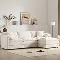 103" Chenille Modular Sectional Sofa with Deep and Wide Seat,L Shaped Cloud Couch Set with Double Cushions,4 Seat Sofa with Movable Ottoman,Oversized Indoor Furniture for Living Room&Apartment