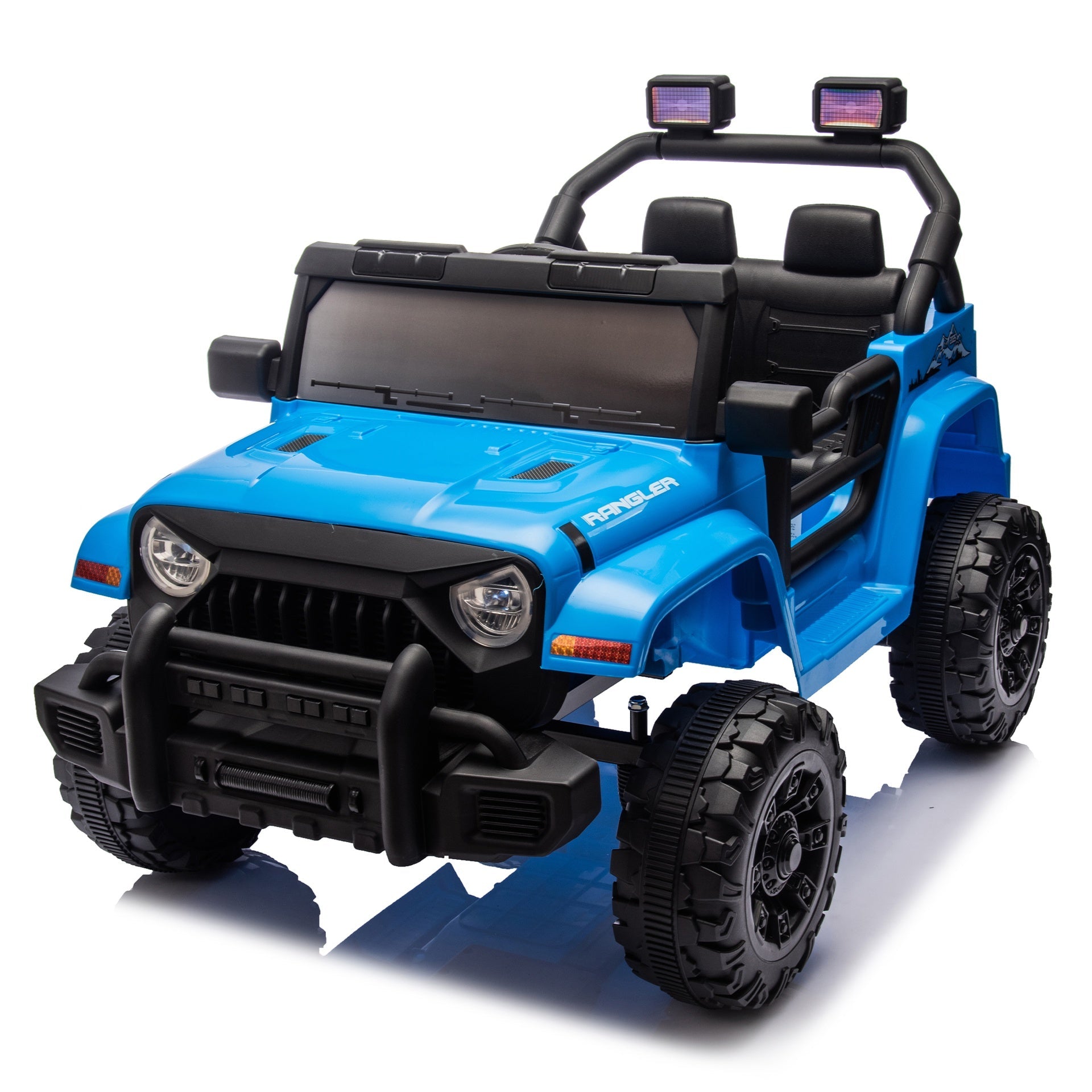 12V Kids Ride On Electric Car W/Parents Control,Dual drive, Four-wheel Suspension,With music,Bluetooth,MP3,USB,with headlights, steering wheel quick release,Slow start for Kids Aged 2-4.