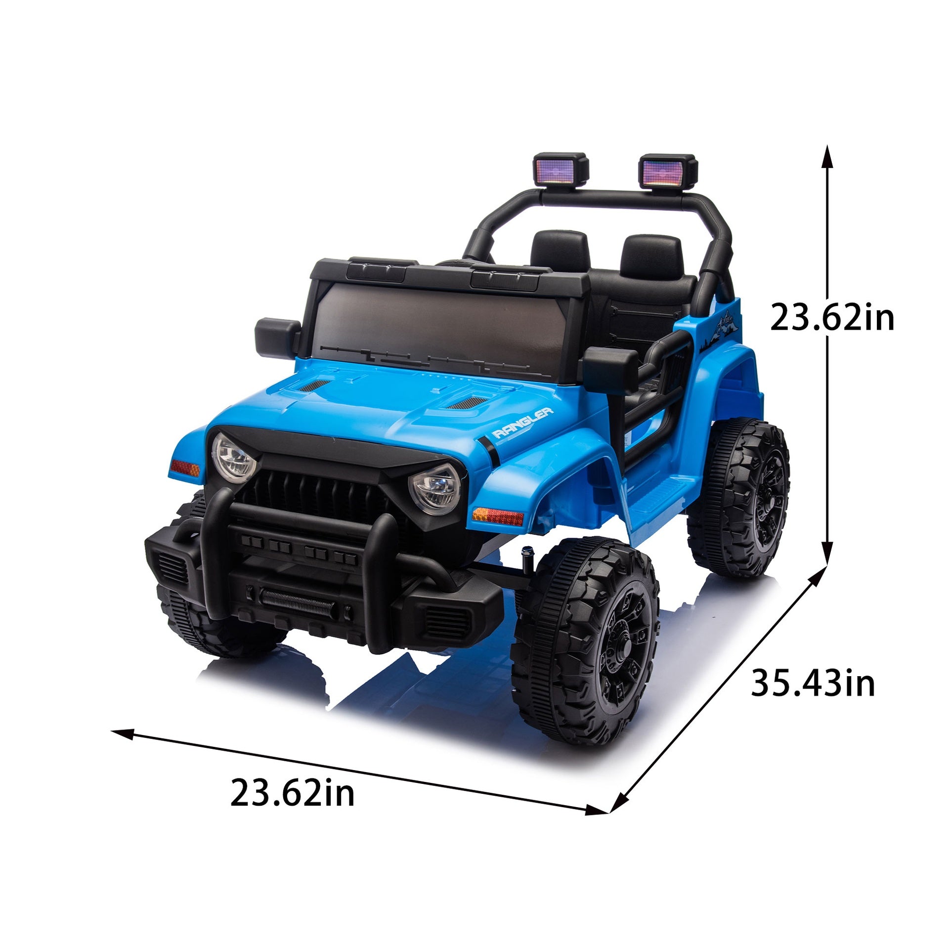 12V Kids Ride On Electric Car W/Parents Control,Dual drive, Four-wheel Suspension,With music,Bluetooth,MP3,USB,with headlights, steering wheel quick release,Slow start for Kids Aged 2-4.