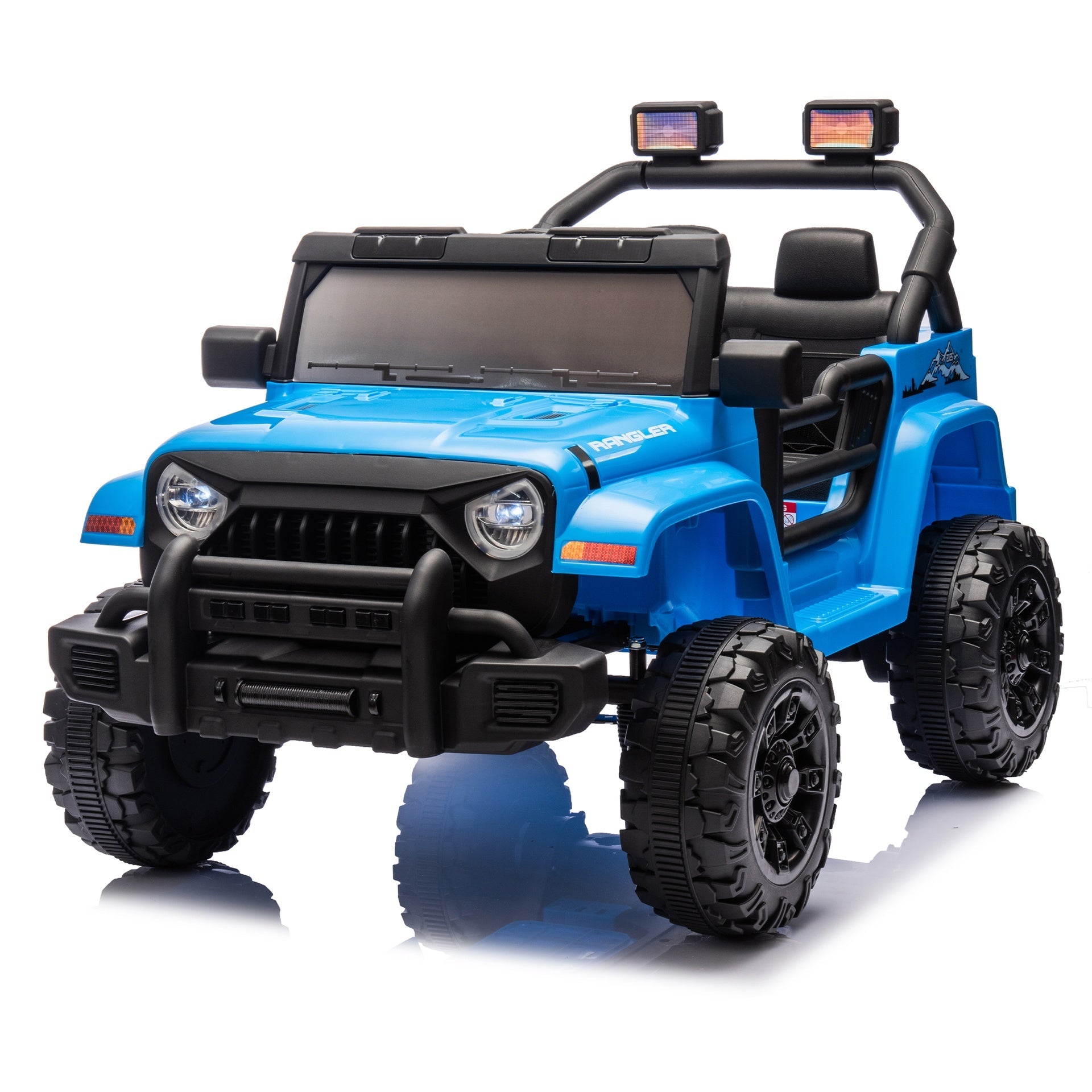 12V Kids Ride On Electric Car W/Parents Control,Dual drive, Four-wheel Suspension,With music,Bluetooth,MP3,USB,with headlights, steering wheel quick release,Slow start for Kids Aged 2-4.