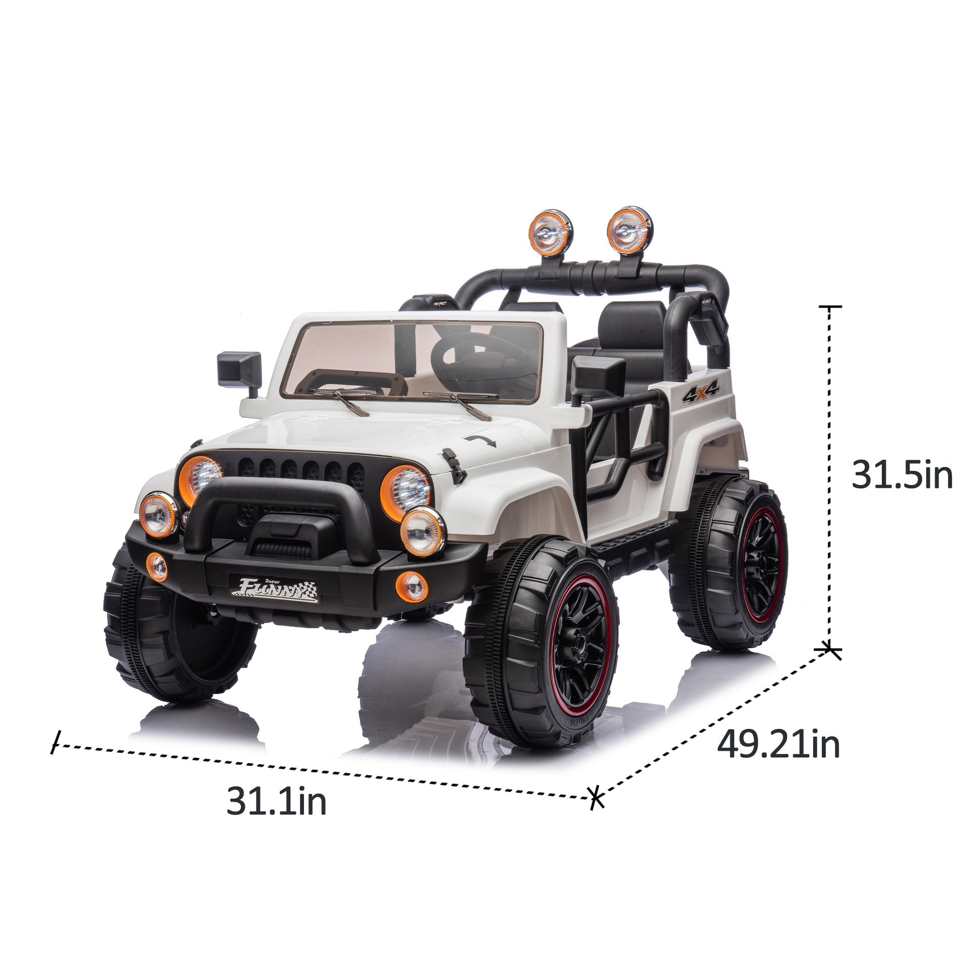 24V Kids Ride On Electric Car W/Parents Control,Seat width 20in,2WD,Rear suspension,Trunk storage,Portable pull rod,Light&Searchlight,Bluetooth,USB,Provide a speed of 2.5-4MPH for Kids Aged 3-8.