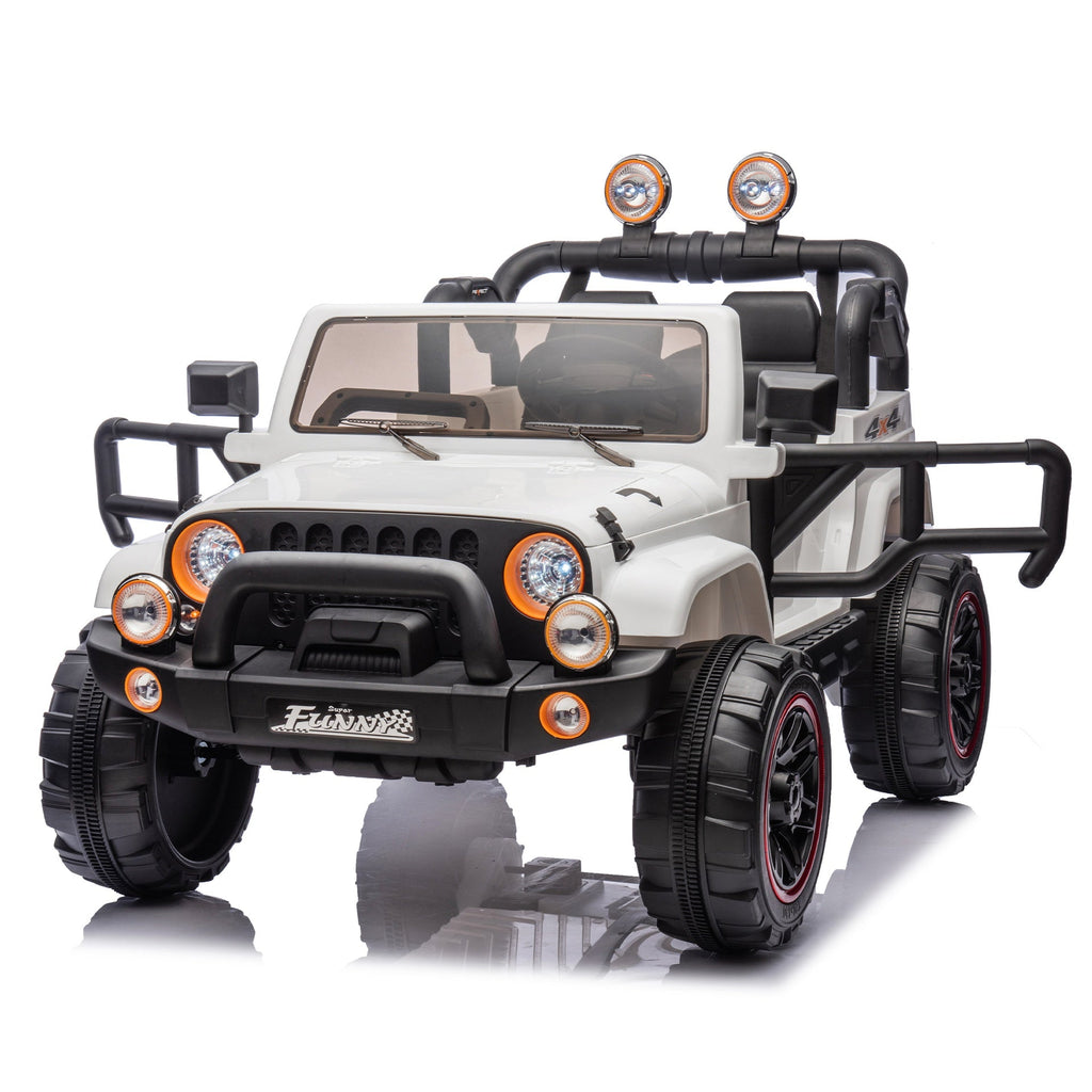 24V Kids Ride On Electric Car W/Parents Control,Seat width 20in,2WD,Rear suspension,Trunk storage,Portable pull rod,Light&Searchlight,Bluetooth,USB,Provide a speed of 2.5-4MPH for Kids Aged 3-8.