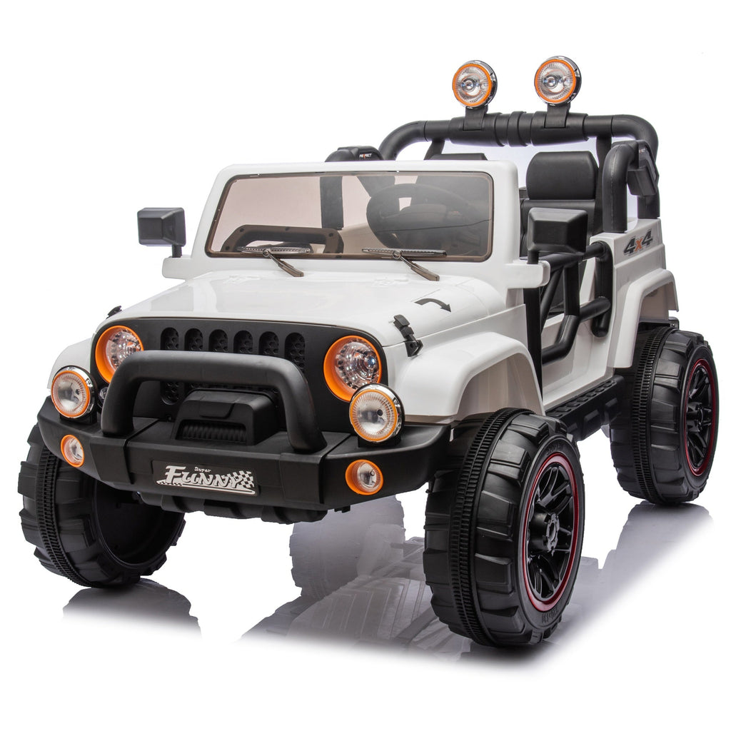 24V Kids Ride On Electric Car W/Parents Control,Seat width 20in,2WD,Rear suspension,Trunk storage,Portable pull rod,Light&Searchlight,Bluetooth,USB,Provide a speed of 2.5-4MPH for Kids Aged 3-8.