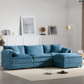 103" Chenille Modular Sectional Sofa with Deep and Wide Seat,L Shaped Cloud Couch Set with Double Cushions,4 Seat Sofa with Movable Ottoman,Oversized Indoor Furniture for Living Room&Apartment