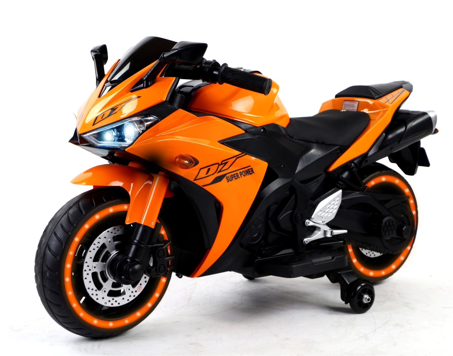 Electric motorcycle/ 12 V Kids toys motorcycle/Kids electric car/electric ride on toys  for  3 4 5 6 years Boys Girls with Training  Wheels/manual throttle/ drive by hand/Lighting  wheels