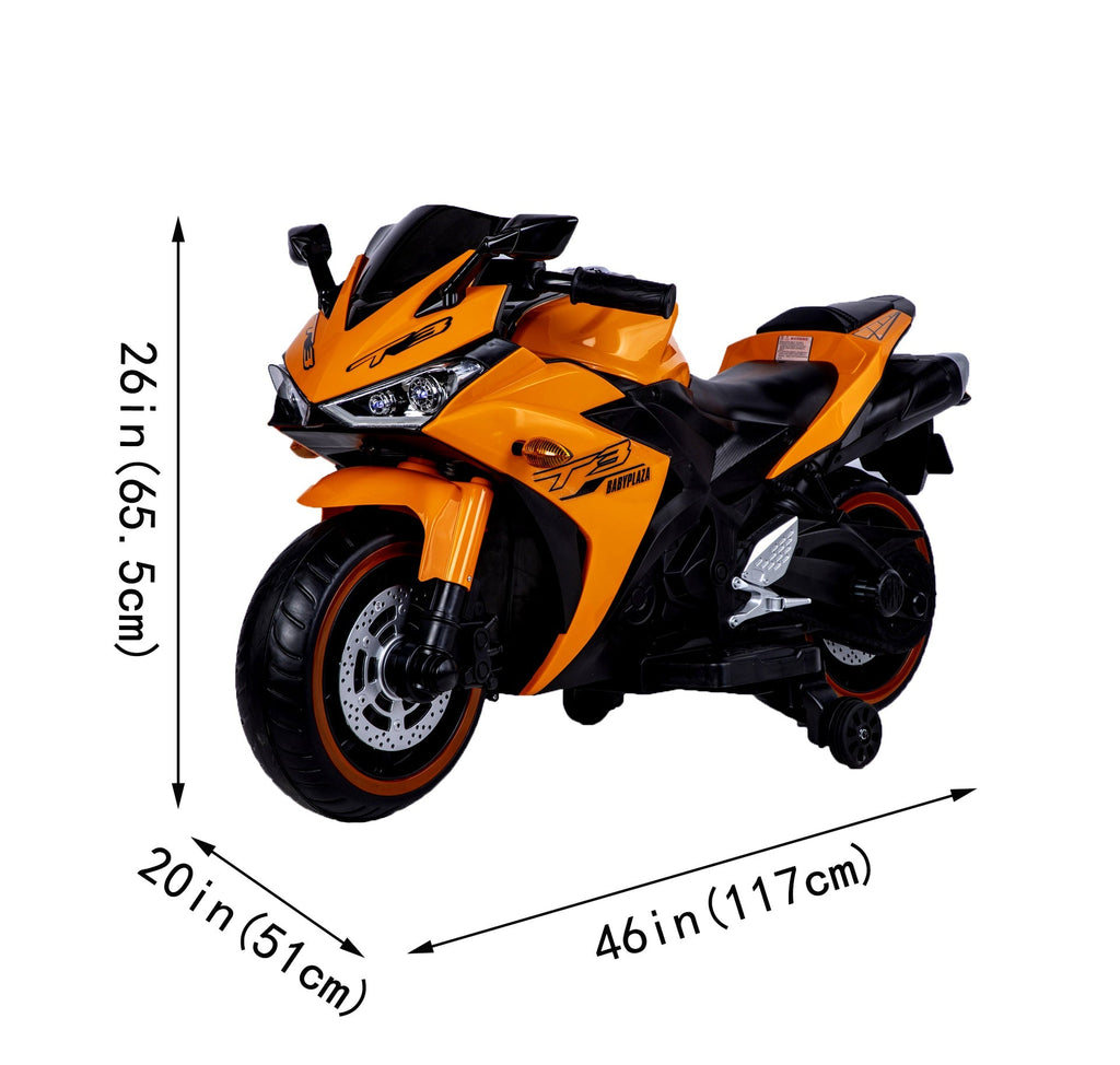 Electric motorcycle/ 12 V Kids toys motorcycle/Kids electric car/electric ride on toys  for  3 4 5 6 years Boys Girls with Training  Wheels/manual throttle/ drive by hand/Lighting  wheels