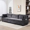 111.42*32.28" XXXL 3-Seater Chenille Deep Sofa,Comfy 3-Seater Chenille Fabric Couch,Conforms to body curves,Cloud-soft sitting,with ultra-soft cushions&Side Pocket for Living Room,Apartment,Office.