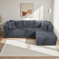 105" L-Shaped Modular Compression Sofa, Plush Upholstery, All-Foam Structure (No Springs), Vacuum-Packed, Space-Saving for Living Room, Bedroom, Apartment  (Left Chaise)