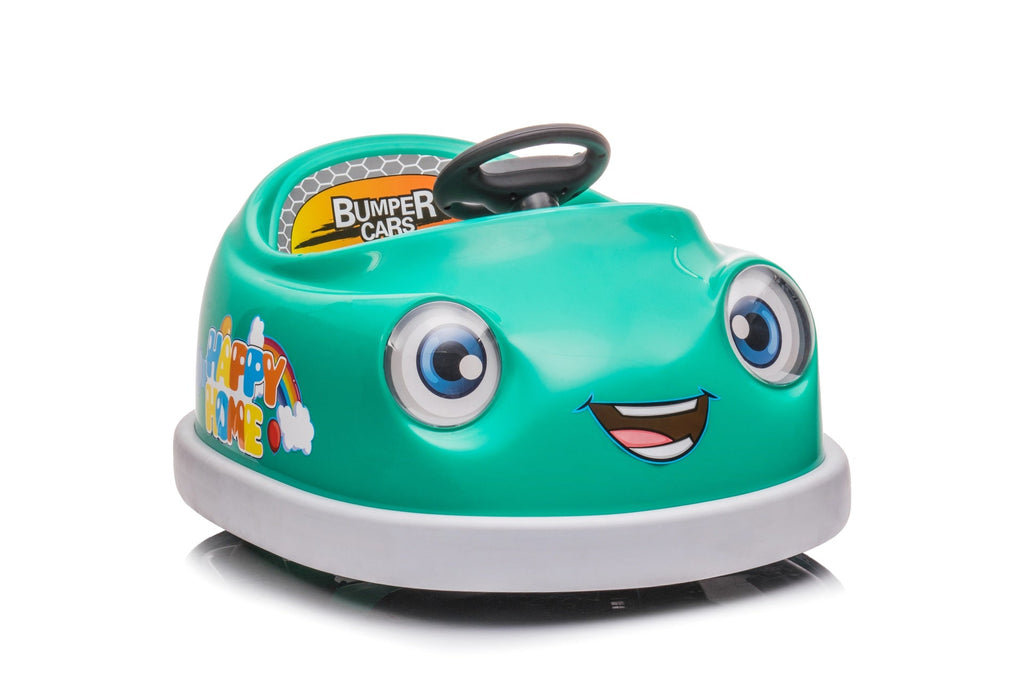 Bumper Car for Kids, 12v Dual Drive 1-6 Years Old Children's Electric Car with Pushrod Dinner Plate USB BT Music Rocking Horse Mode Anti-Collision Bumper Ride on Car